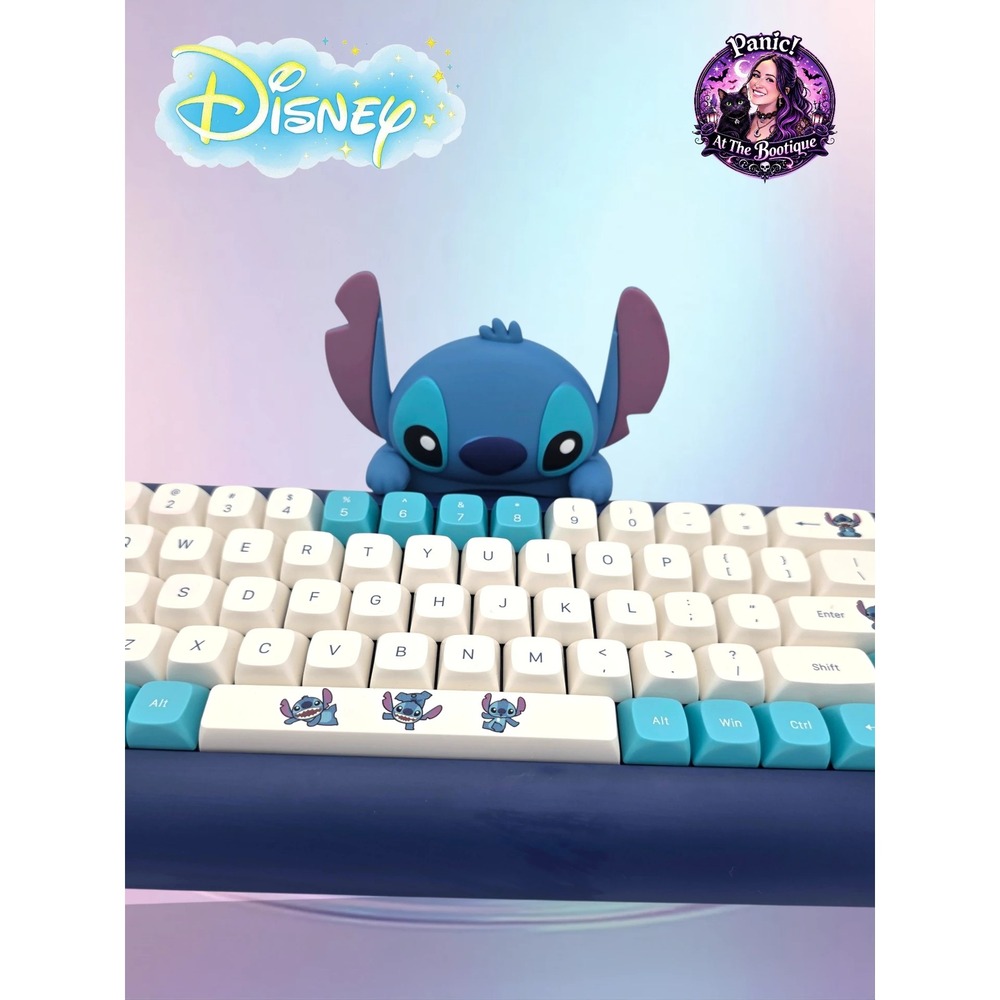 Disney Stitch Wireless Keyboard Blue 69 Key Disneyana Kawaii Office Supplies